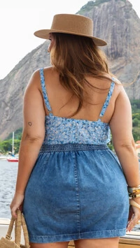 Pre venda mini saia denim 100% algodao mr fr