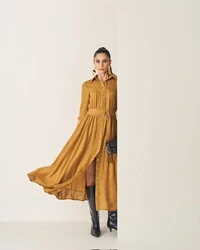 vestido chemise midi paisley quebela