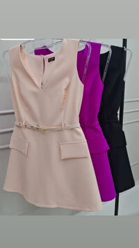 vestido macaquinho alfa com cinto fino hotp