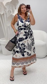pre venda vestido renascer estampado viscose marianina