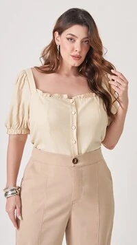 Blusa botao princesa nina viscose upper