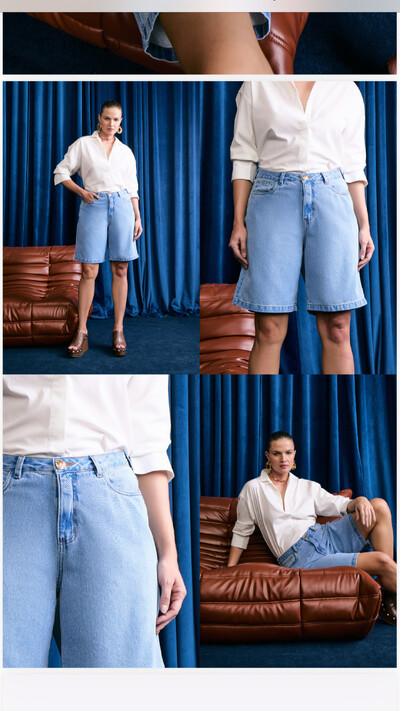 Fotojorts jeans blue curvy izzat