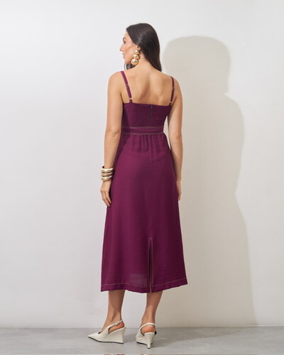 Fotovestido viscose poliamida prespontado faixa elisabeth kayla