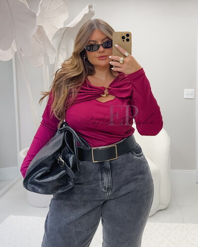 Foto Blusa canelada premium manga com fivela organica provador