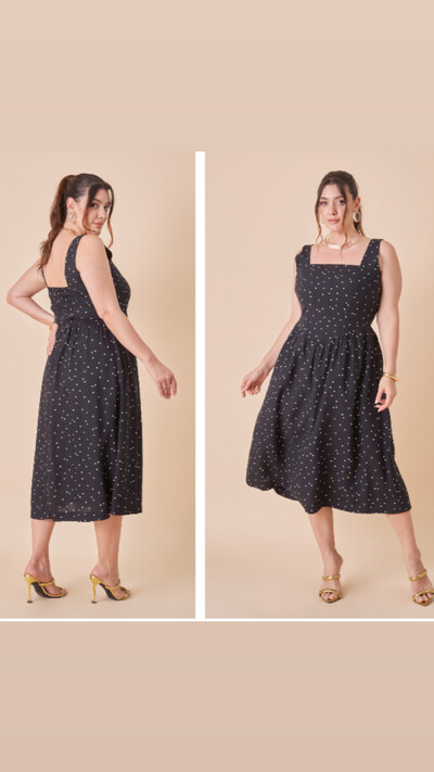 Foto Vestido viscose rayon poa upper