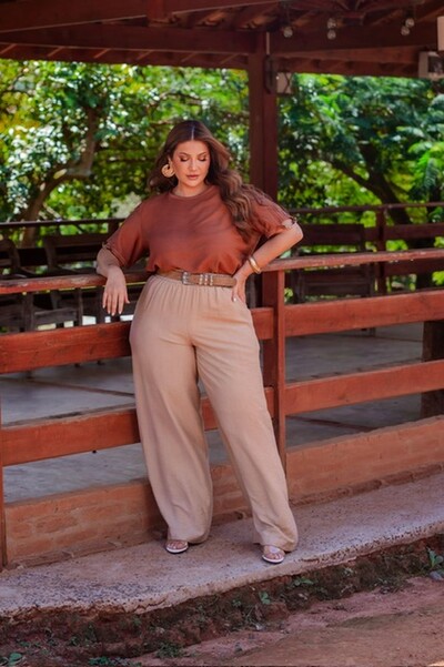 Foto calca pantalona viscolinho predil