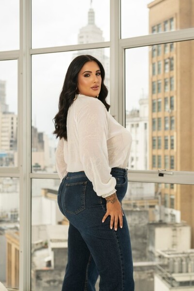 FotoPRE VENDA blusa manga com detalhe lastex divas