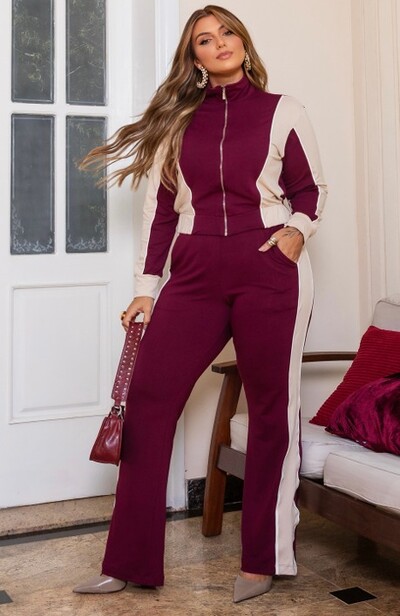 FotoPre venda Conjunto bicolor moletinho bomber mr fr