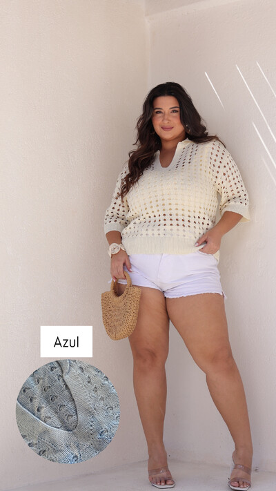Foto Blusa polo tricot colmeia planet