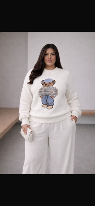 Foto blusa tricot urso plus planet