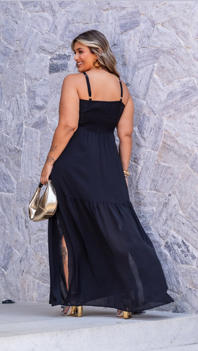 Fotopre venda vestido longo detalhe flor removivel mr fr