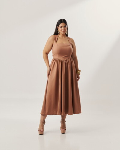 Foto vestido colonial em tricoline com elastano e elastico costa quebela