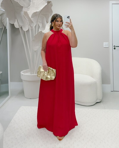 Foto Pre venda vestido longo vermelho salinas duas