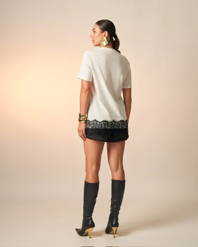 Fotot shirt over sized chant com renda kayla