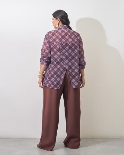 Fotocamisa linda crepe xadrez kayla