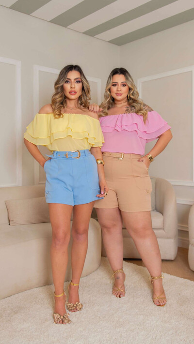 Fotopre venda blusa veneza cigana chiffon milan