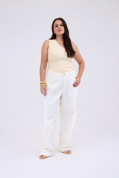 Fotocalca jeans reta off white izzat