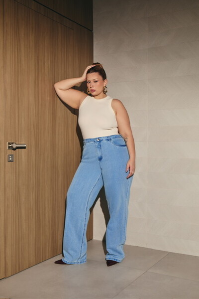 Foto Calca reta jeans rise 2 izzat