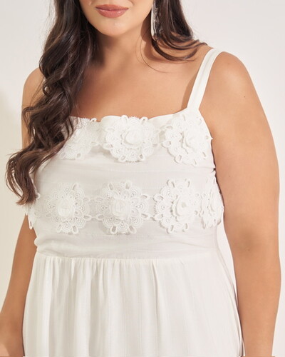 Fotovestido longo viscose trabalhada com fios de lurex com aplicacao 3D kayla