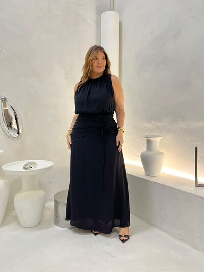 Foto vestido longo hotpink