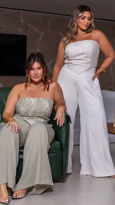 Fotopre venda calca pantalona recortes crepe elegance mr fr