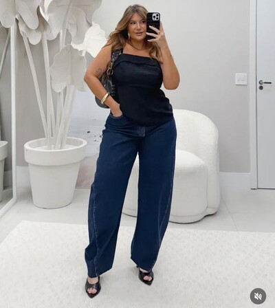 Foto Calça barrel blue divas