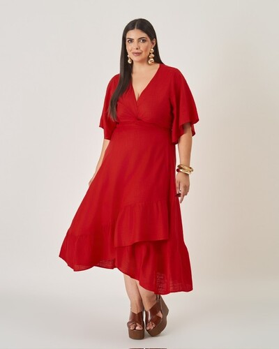 Foto saia midi envelope bruxelas kayla