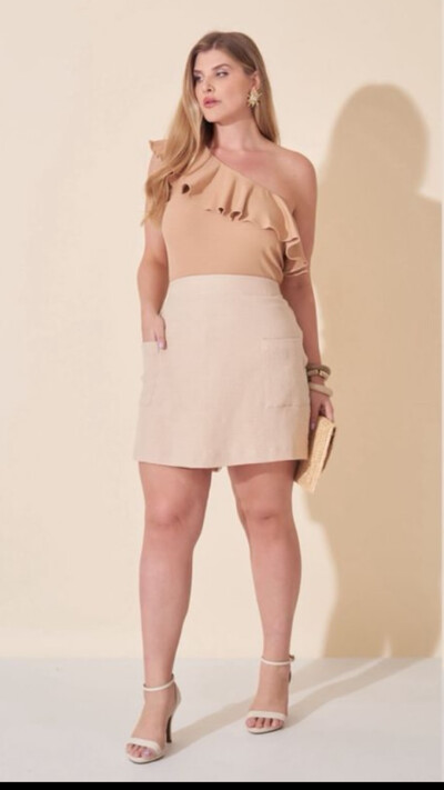 Foto Shorts saia fa alfaiataria algodao kayla