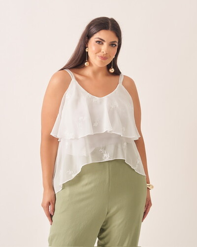 Foto Blusa regata jabour cibele crepe kayla