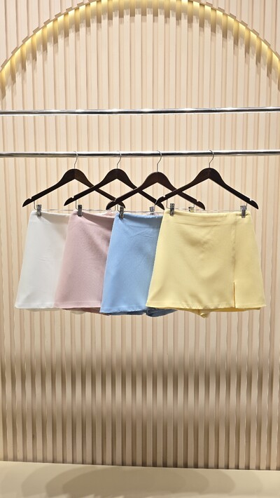 FotoSaia shorts alfaiataria chicle