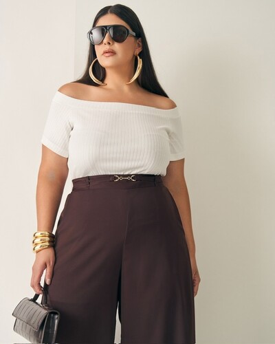 Fotopre venda blusa cropped midi canelada quebela