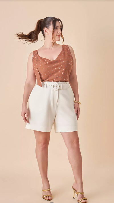 Foto shorts adele com cinto alfaiataria upper