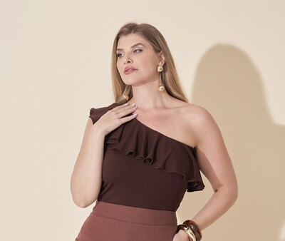 Foto PROMO Blusa um ombro mulan malha rib kayla