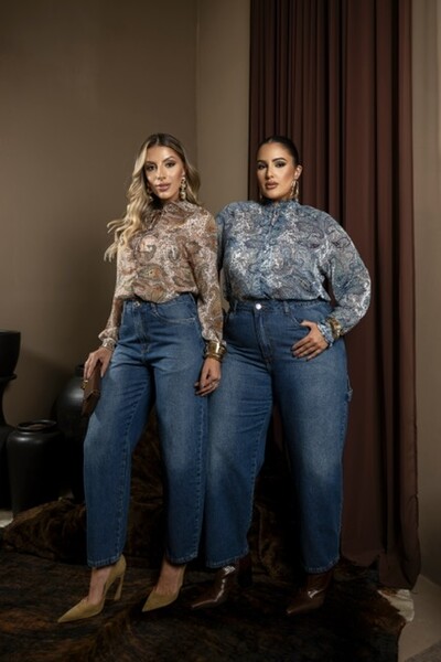 Foto pre venda calca jeans barrel medio divas