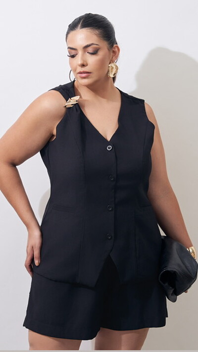 Foto shorts mara alfaiataria de viscose kayla