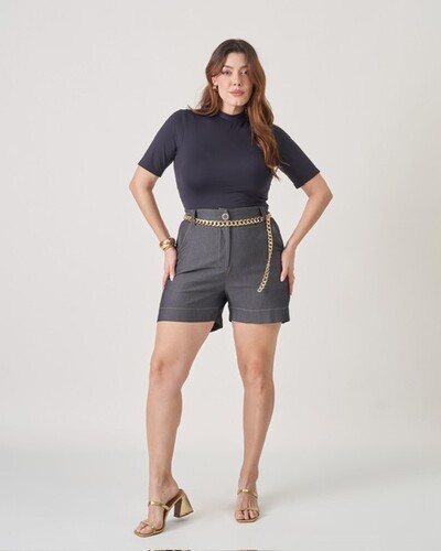 Fotoblusa poliamida gola com manga curta upper