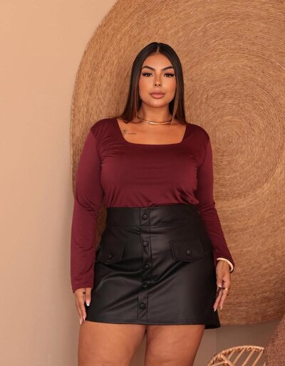 Foto PROMO SEM TROCA Blusa decote quadrado manga amni