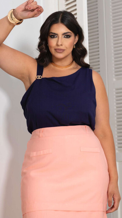 Foto pre venda blusa fiv dourada viscolinho com elastano milan