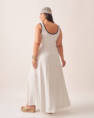 Fotovestido malha de viscose bicolor kayla