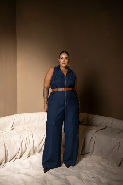 Fotopre venda macacao cargo alfaiataria com cinto divas