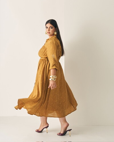 Fotovestido chemise midi paisley quebela