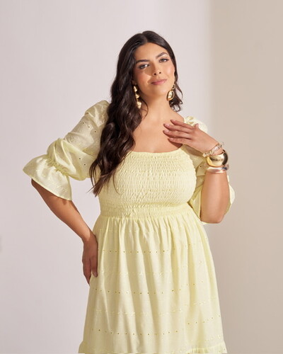 FotoVestido longo algodao com elastex floresta kayla