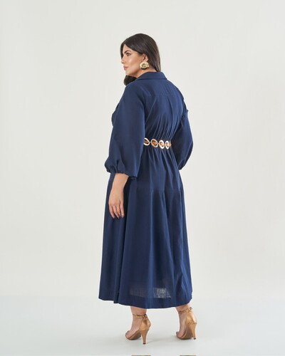 Fotopre venda vestido chemise botoes quebela