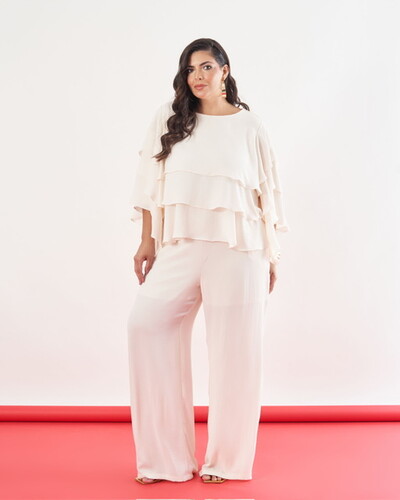 Foto Calca ariele longo chiffon crepe e shorts forro kayla