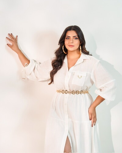 Fotopre venda vestido chemise botoes quebela