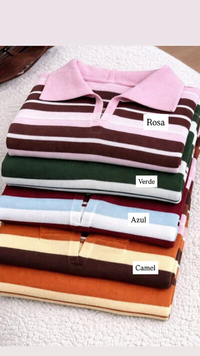 Foto Blusa tricot polo listras nah planet