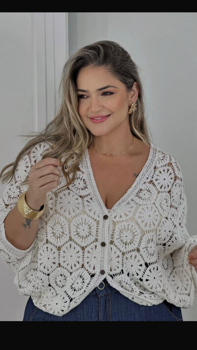 Foto blusa kimono lyah crochet