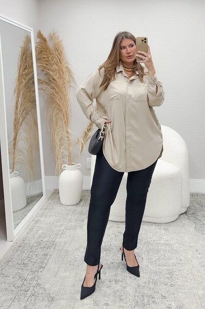 Foto PRE VENDA Camisa over viscose sarjada rosamili