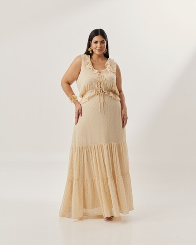 Foto conjunto em crepe ggt com lurex chuvisco quebela