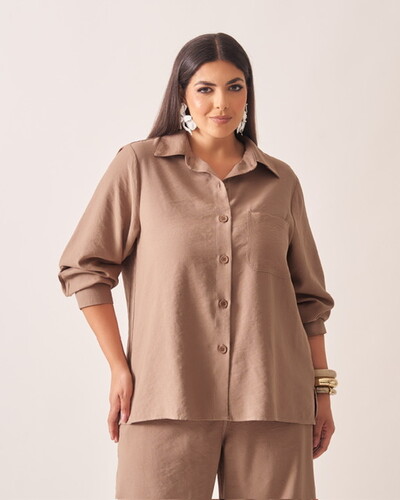 Foto camisa moema alfaiataria viscose e costura prespontada kayla